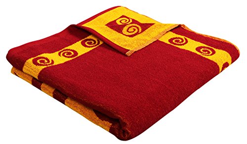 Arus Jacquard Woven Turkish Terry Cotton Beach Towel, Sun, Burgundy, 28X55 #TOP1