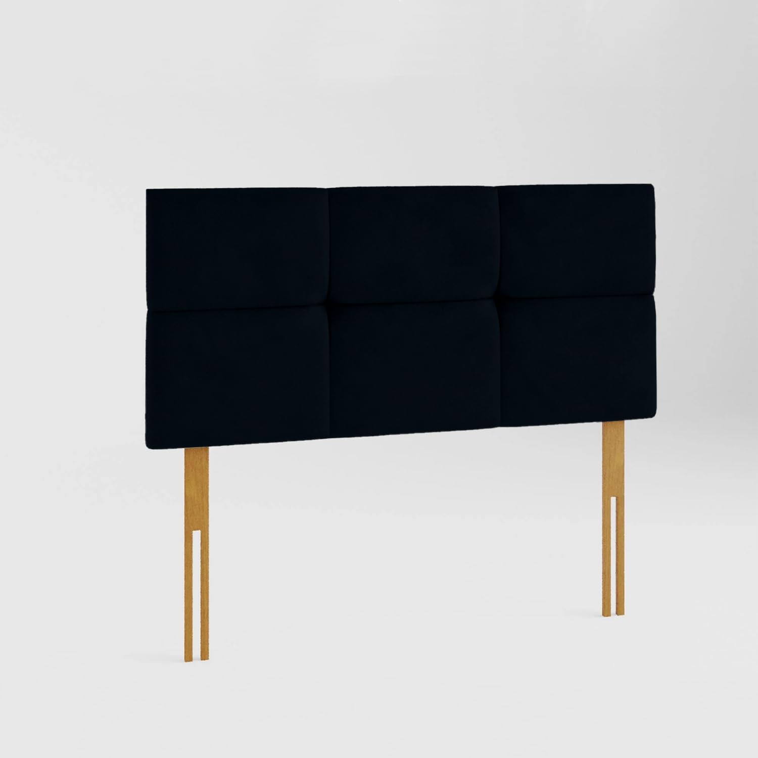 YORKSHIRE HOMEWARE Padded Lined & Buttoned Headboard | Bed Headboards in Plush Velvet Fabric | Lined Headboards for Bed Bedroom Décor Hotel Furniture (Black, 5ft King)