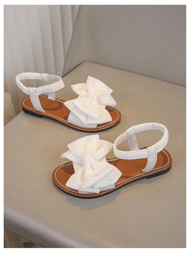 GORGLITTER Girl's Sandals Dressy Bow Open Toe Slides Flats Summer Cute Vacation Sandals with Ankle Strap2