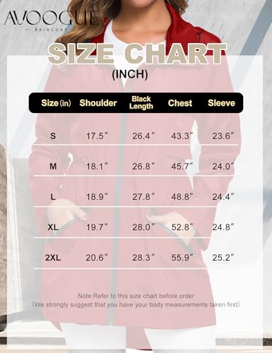Avoogue Women's Long Raincoat with Hood Outdoor Lightweight Windbreaker Rain Jacket Waterproof - Image 6