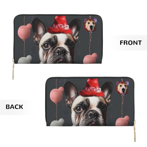 French Bulldog Printed Long Wallet for Women Men Cute Coin Purse with Card Holder3