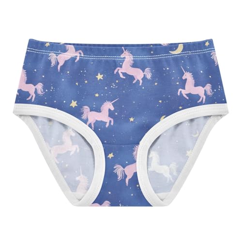 Wusikd Cartoon Unicorns Girls' Underwear Cotton Flying Sky Girls Briefs Soft Toddler Underwear 2T