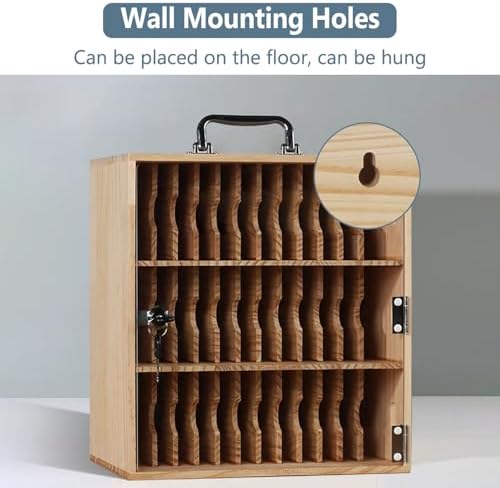 Secure Cell Phone Storage Cabinet with Lock - 24 Slots Lock Box for Phones, Ideal for Schools, Offices, Gyms, Factories - Safe Mobile Device Organizer