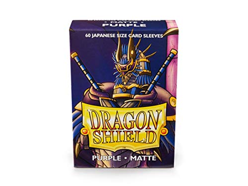 Image of 10 Packs Dragon Shield Matte Mini Japanese Purple 60 ct Card Sleeves Display Case