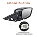 MOFOAP Passenger Side Mirror Compatible With 2008 2009 2010 2011 2012 Honda Accord Sedan LX, LX-P,Mirror with Power Glass,Non-Heated,Manual Folding Replace HO1320230(3 Pins)