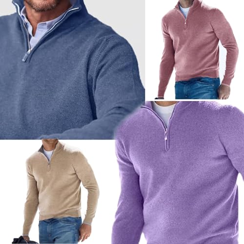 Describeu Mens, Men's Zipper Basic, Winter Casual Men Top, Describeu Winter Casual Men Top (Light Purple,XL)3