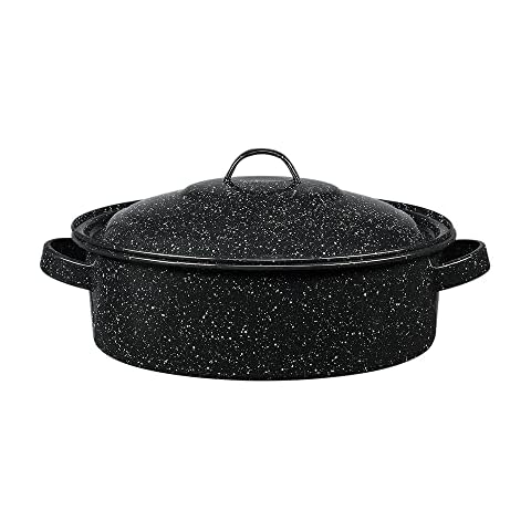Granite Ware Covered Casserole, 5-Quart, Black Cover