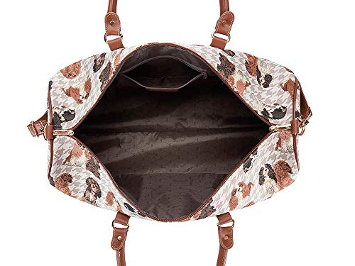 Signare Signare Gobelin-Gepäcktasche für Reisen und Sport/große Reisetasche für Damen Sporttasche Damen mit Hund Designs (Kavalier König Charles Spaniel)