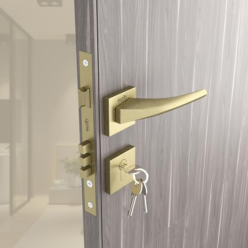 Image of GLOXY Brass Door Locks for Bathroom Door Lock, Balcony Store Room Keyless Pull Handle Set with Brass Baby Latch for Home, Office, Hotel | Antique Finish (2 Years Warranty, Pack of 1)
