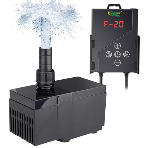 Image of hygger 530GPH DC Aquarium Pump with Controller, Ultra Quiet 24V Submersible Water Pump, 10ft High Lift Return Pump for Fish Tank, Sump, Pond, Fountain & Hydroponics (20W)