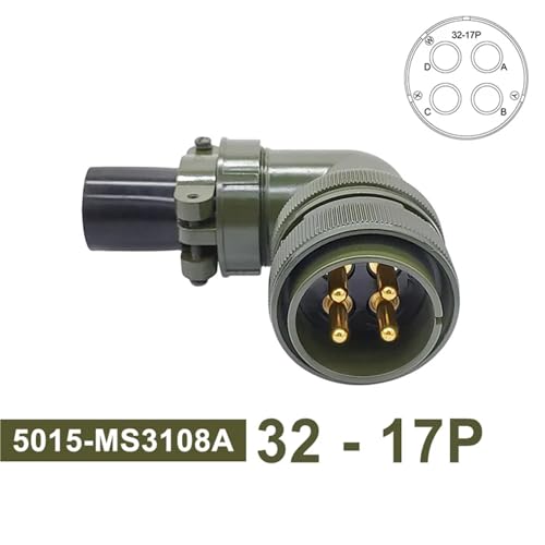 Conector circular 5015 MIL STD 32-17 de 4 pines militar Plug 3108 32-17P 2