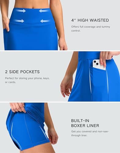 Image of G Gradual Women's 16 inch Swim Skirt with Pockets High Waisted Tummy Control Modest Swimsuit Bathing Suit Bottoms for Women