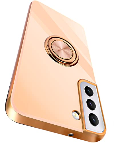 Coque Samsung S22 antichoc aimantée anneau support mains libres rose