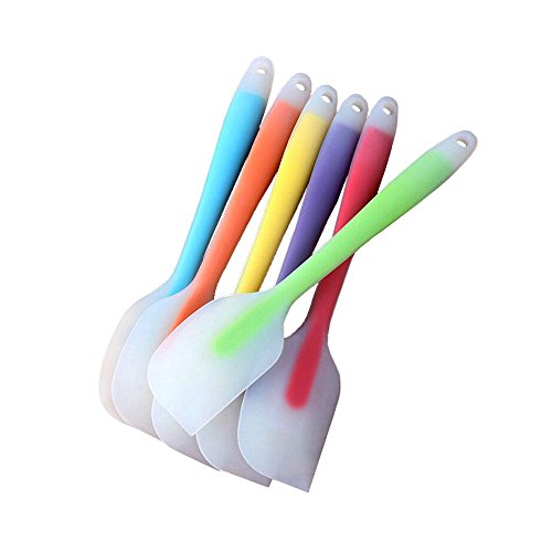 Silicone Spatulas Set of 6 - Heat Resistant Non-Stick Flexible Rubber With Solid Stainless Steel Core Kitchen Essential Gadget Premium Scraper Spoon Set - Large Seamless Dishwasher Safe