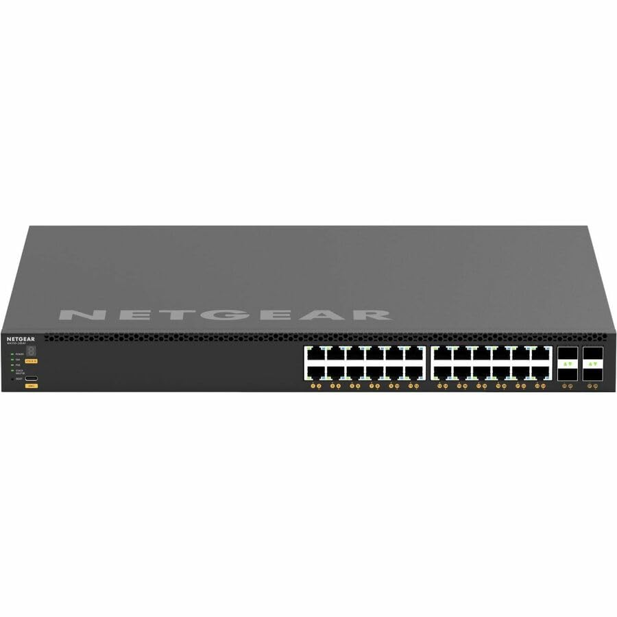 Image of NETGEAR AV Line M4350-24X4V 28 Port Switch XSM4328CV-TAANES | L3 Managed Stackable | 24x10G PoE+ | 4x25G SFP28 | Rack-Mountable | Cloud Care's 3 Year Warranty SupportPlus Included