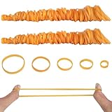 150 Stück Gelbe Gummibänder, Gummiringe Breit 5 Größen, Haushaltsgummis Breit Hohe Elastizität, Wiederverwendbar, Gummiringe Verschiedene Größen für Büro-, Haus- und Schulbedarf