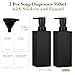 Maxumille 2 Piezas Dispensador de Jabón Baño Vidrio Negro Mate con Etiquetas Impermeables Imagen de Maxumille 2 Piezas Dispensador de Jabón Baño Vidrio Negro Mate con Etiquetas Impermeables