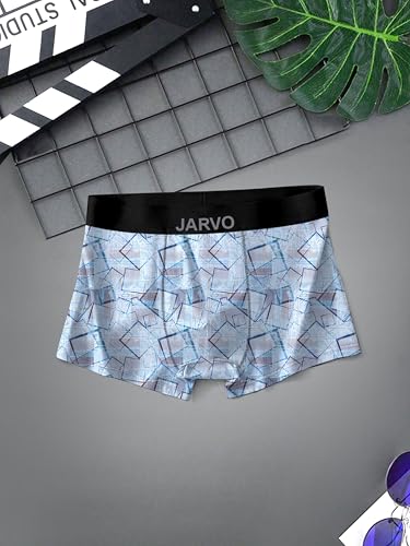 Image of JARVO Men's Extra Thin Elastic Underwear Long Comfortable Ice Silk Breathable Comfort Printed Brief-Boxer-Trunks Imported Material Pack of 4