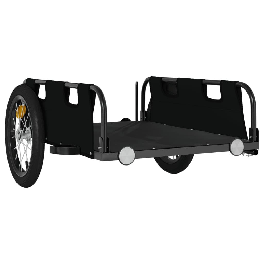 Remorque de vélo en tissu Oxford orange et fer revêtu par pulvérisation, avec réflecteur et pneus robustes pour le transport, les excursions, le camping et les courses