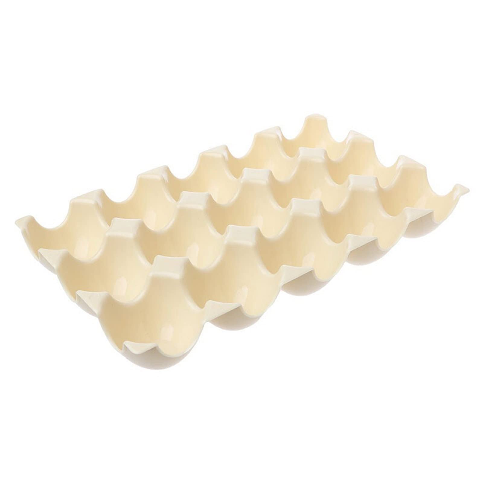 Paquete de Canasta de Huevos Soportes de Huevos para refrigerador Contenedores de Huevos de plástico con Tapa Nevera Bandeja de Huevos Caja de Almacenamiento de Huevos (Beige)