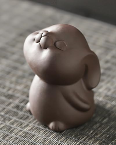 TEAVOR Handmade Zisha Clay Rabbit Tea Pet - Smiling Bunny