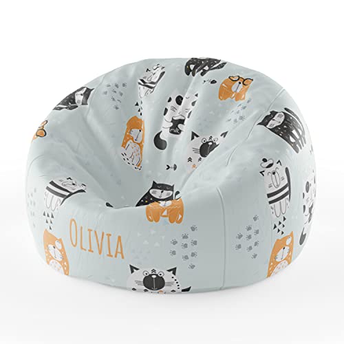 Pictogogo Personalisierte Sitzsack mit Namen & Kätzchenmotiv | Sitzkissen...