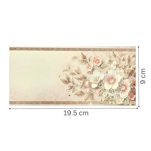 Image of Fonsie cash shagun fancy design envelopes pack of 75 for gifting money on wedding gift, baby shower, shagun, family gatherings(Floral).