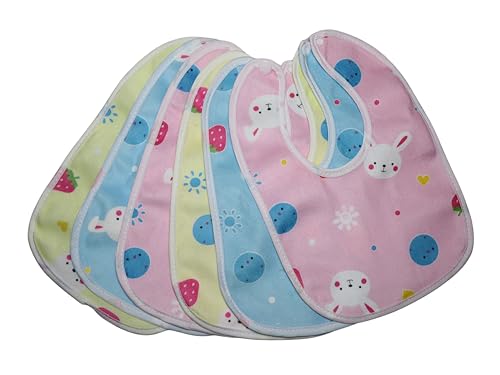 Image of Baby Cotton Waterproof Button Bib Chip | Feeding Infants and Toddlers | Assorted Colours Bib | Pocket-Friendly | Soft Skin Friendly Baby Bibs