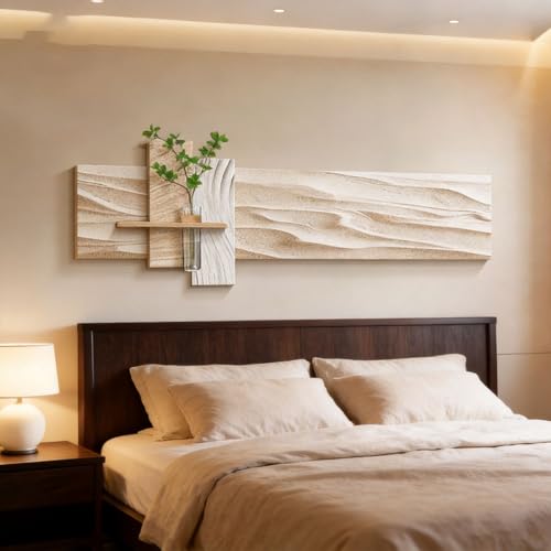 3D Sandstone Wall Art with LED Lights, Modern Lighted Wall