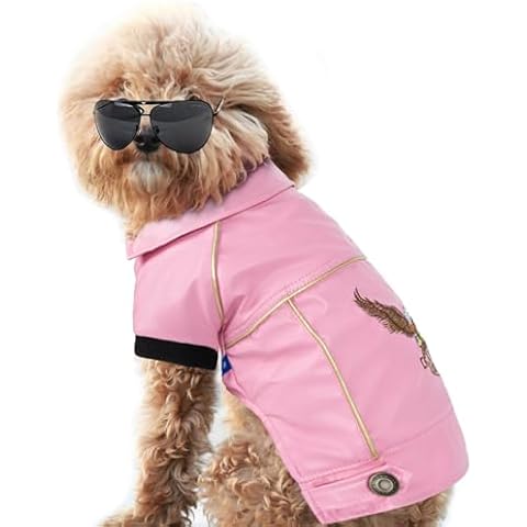 NIULA Dog Leather Jacket - Cute Leather Dog Jackets Motorcycle Clothes Cover