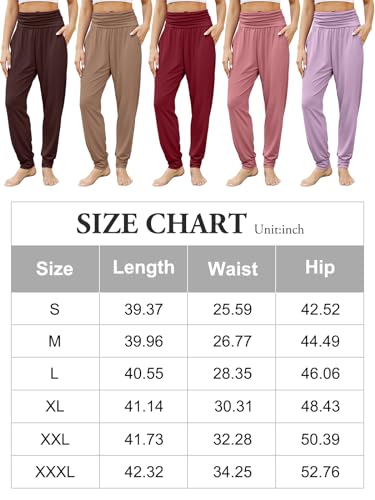 Gracyoga Calça de moletom feminina para ioga, casual, folgada, para treino, confortável e com bolsos