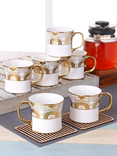 Image of Clay Craft - Liza Coffee Mugs Set, 6-Pieces, 230ml, Ebony E639, Multicolor, Standard (CM-LIZA-EBONY-E639)