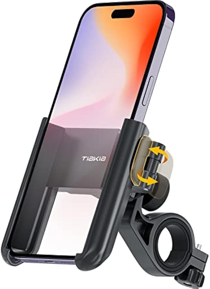 Tiakia Bike Motorcycle Phone Holder,【2022 1S Quick Release】 Universal Phone Mount for Bicycle Anti Shake, 360° Rotation & Tool Free Install, Scooter Bike Holder for 4.5-7.0 inches Smartphone