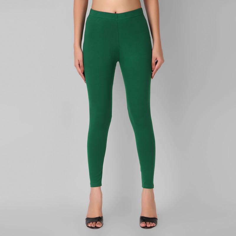 SOLIDBOTTOMS Ankle Length Cotton Lycra Leggings for Women's and Girl's | Slim Fit, Streachable, Ultra Soft Leggi | Short Leggi-picture-34