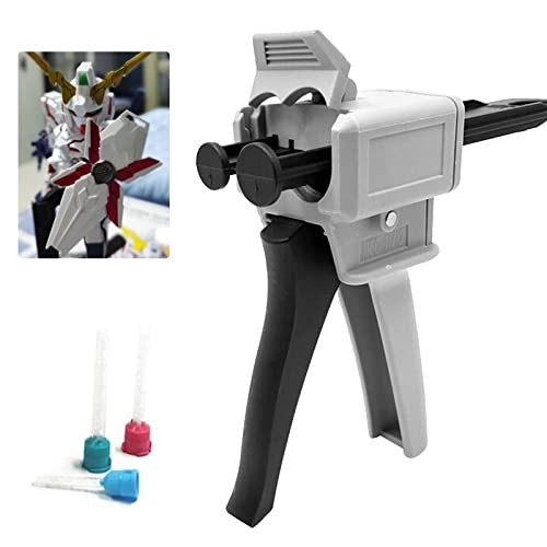 Uennm Pistola dispensadora de epoxi, pistolas de pegamento, pistola de pegamento AB 50ML AB epoxi pistola de pegamento epoxi mixta universal ratio 1: 1 y 2: 1 pistola aplicador herramientas Cover
