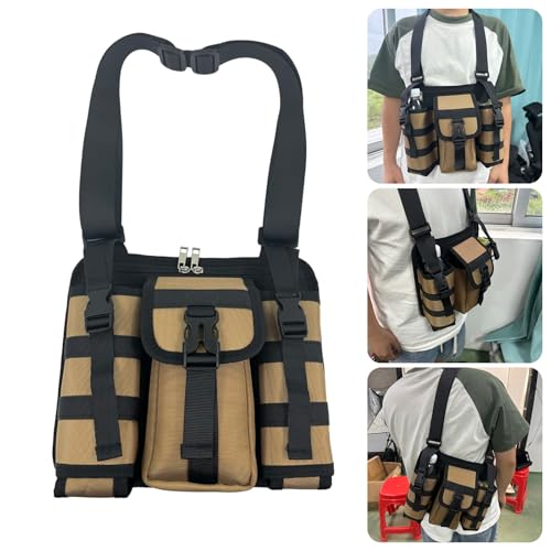 Sac de poitrine tactique multifonctionnel et robuste multi-poche - 2