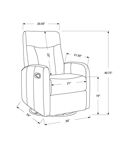 Monarch Specialties (white) Recliner chair, 30