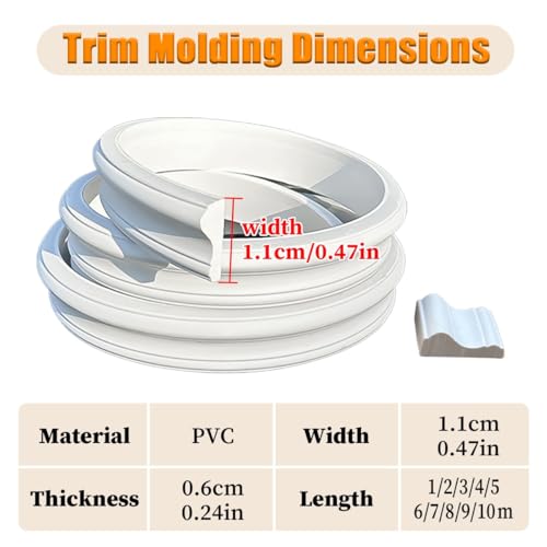 Moldura pared PVC pintable de 7 metros para techos elegantes 3