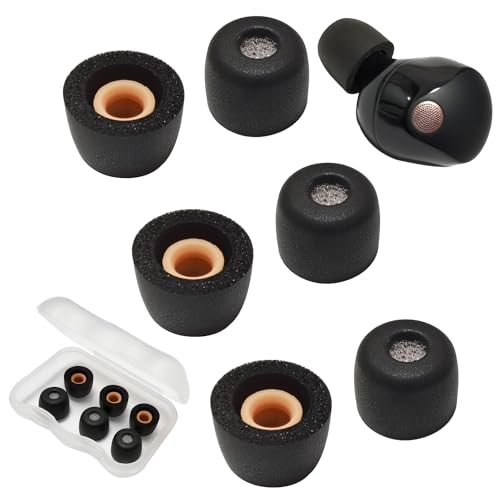 Image of Luckvan Memory Foam Eartips for Sony WF-1000XM5 Cotton Filter Earbuds Tips for WF-1000XM5 WF-1000XM4 fit in Case Small Ear Tips 3 Pairs Black