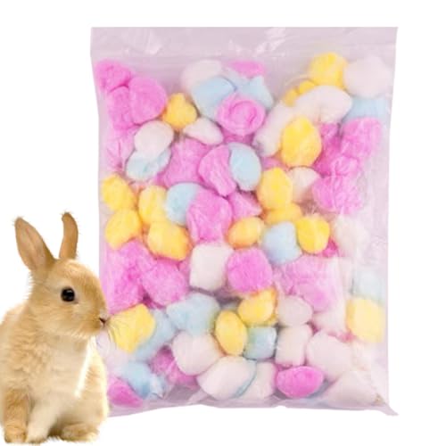bolas de algodón para hámster, ropa de cama de algodón para hámster - Jaula para mascotas con bolas de algodón cálidas | Ropa de cama para casa de mascotas pequeñas, juego de 100 bolas de algodón de r