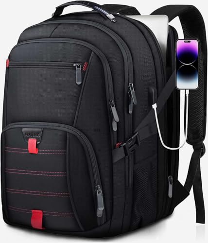 Image of ANTERK Extra Large Backpack 18.4 Inch Travel Laptop Backpacks for Men Women | 55L Travel Backpacks Anti Theft Water Resistant College Bussiness TSA Airline Approved Work Computer Backpack, Black
