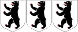 wappen berlin lichtenberg 3 x Premium Qualität - Grösse ca. 5 x 3,8 cm - Made in Germany - NUR FÜR GLATTE UND EBENE OBERFLÄCHEN GEEIGNET !!