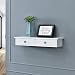 [en.casa] Estantería de Pared con cajón - 10x60x15 cm – Blanco -...