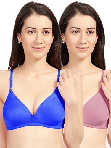 Image of SONARI Omania Womens Non-Padded Cotton Polyester Bras - Solid, Non-Wired, Medium Coverage, Hand Washable (Pack of 2)