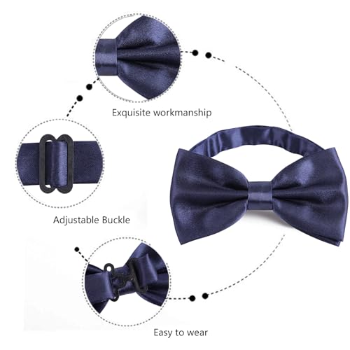 Image of Alizeal Mens Multicolored Silk Solid Cummerbund Bow Tie Set