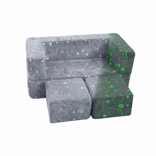 MeMoreCool Kids Couch Grey Dino