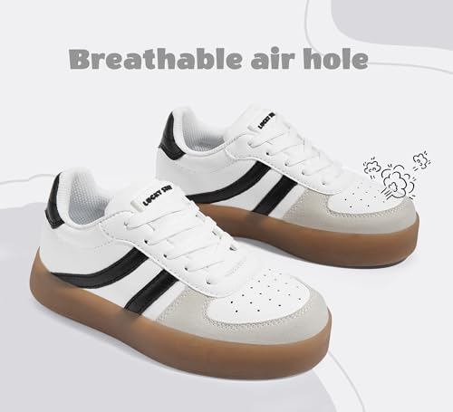 LUCKY STEP Unisex-Child Kid's Sneakers Lace Up School Fashion Platform Breathable Tennis Athletic Running Walking Shoes for Boys Girls4