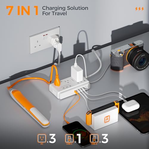 Tessan 220V To 110V Voltage Converter, Tessan Universal Travel Adapter With 4 Usb Ports (1 Usb C), 3 Ac Sockets And Eu/Uk/Au/It Plug Power Adaptor, Step Down Outlet Converters International Plug Adapter thumb #7