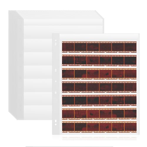 25 Pcs 35mm Negative Sleeves - Acid-Free Archival Film Negative Storage Pages Pages Holds 7 Strips of 6 Frames - Compatible with 3-Ring Binders for Organizing 35mm Film
