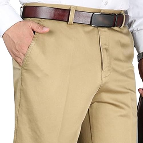 Mens Casual Flat Front Suit Pants Mens Business Work Formal Trouser Straight High Waist Solid Long Man Pants4
